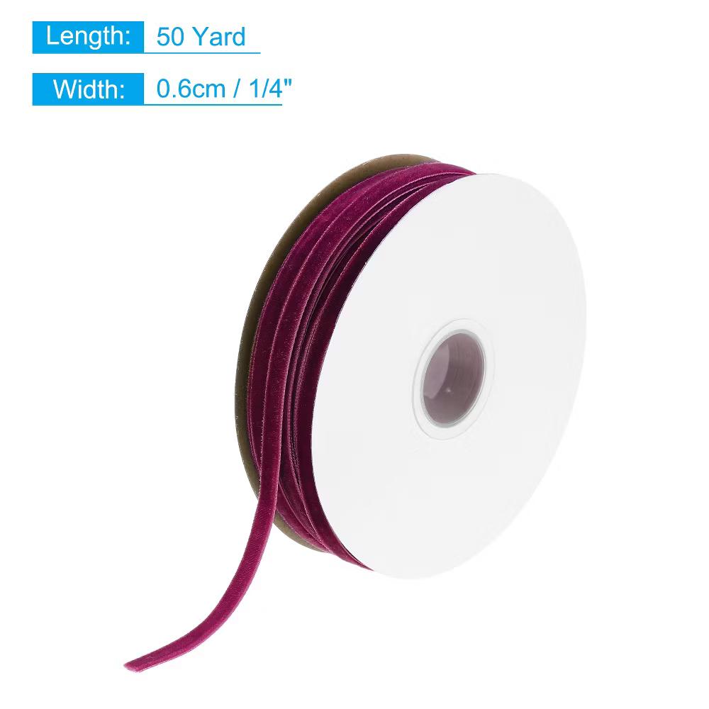 Soft Single Face Spool Silky Velvet Ribbon for Bouquets DIY Party - Image 4