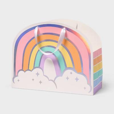 Large Rainbow Shaped Birthday Gift Bag Colorful - Image 2