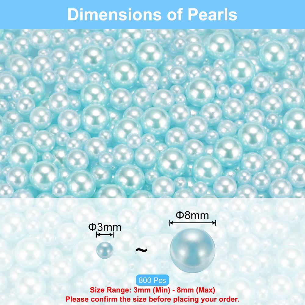 No Hole ABS Round Faux Pearl for Vase Fillers DIY Home Decoration 800 Pcs - Image 39