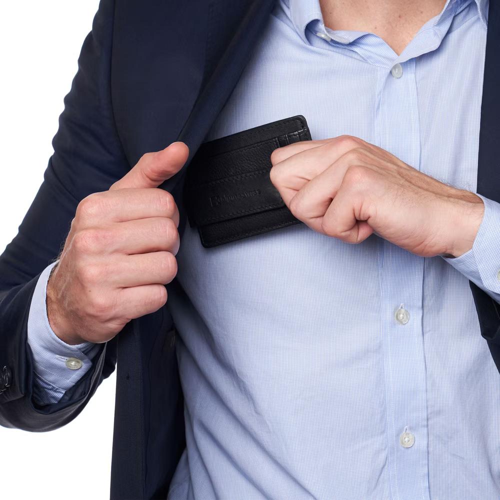 Alpine Swiss Harper Mens RFID Slim Money Clip Front Pocket Wallet Minimalist Leather ID Card Holder