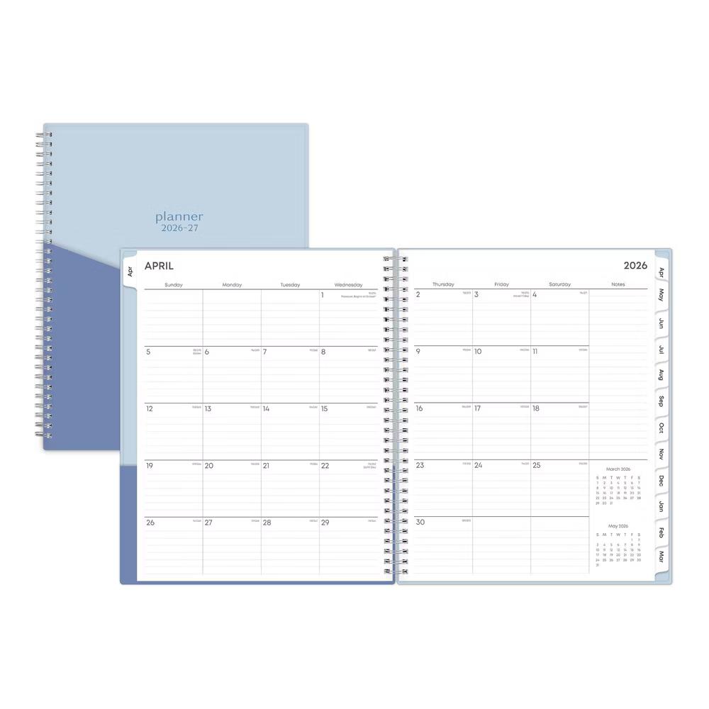Blue Sky 8.5"x11" 2026-2027 Blue Sky Weekly/Monthly Planner Powder Blue/Periwinkle
