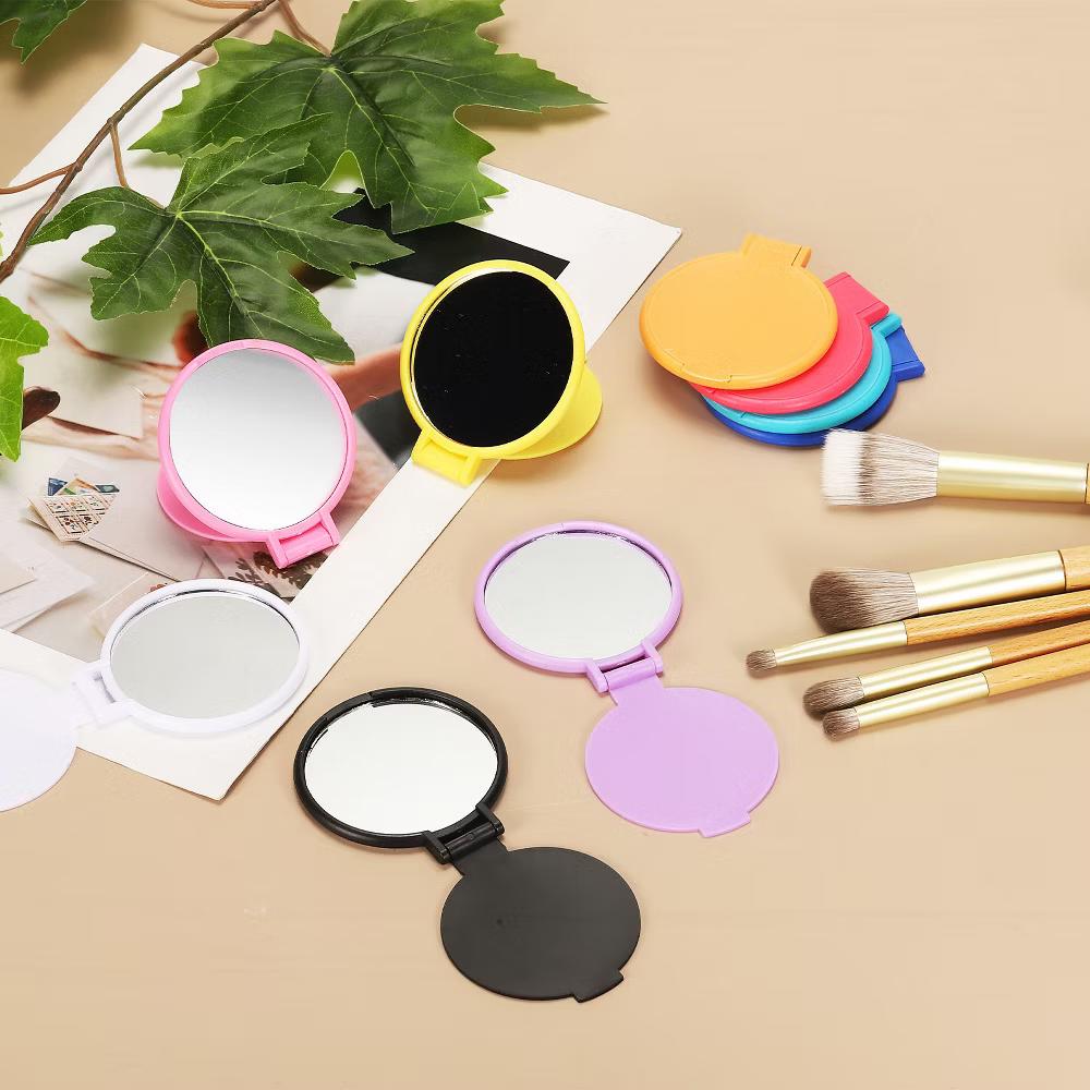 Folding Small Round Travel Women Girls Portable Pocket Mirror 12 Pcs - Image 3