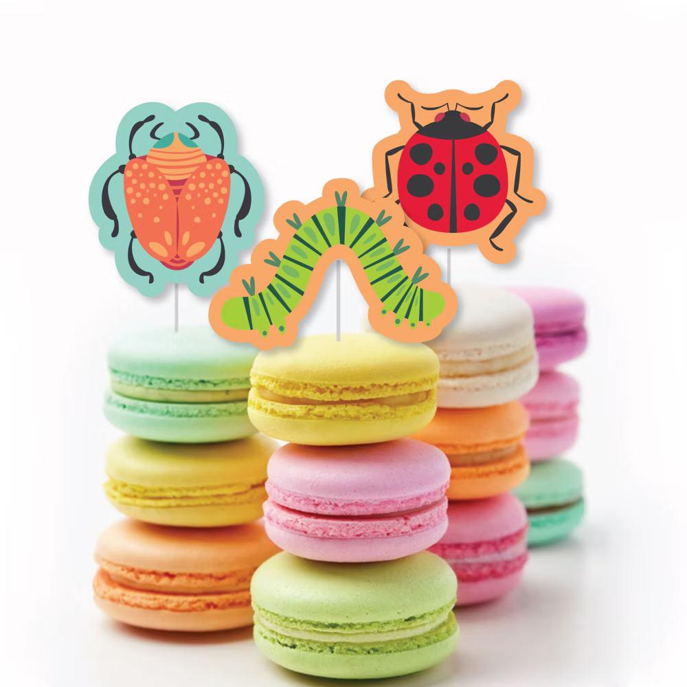 Buggin' Out - Dessert Cupcake Toppers - Bugs Birthday Party Clear Treat Picks - Set of 24 - Image 4