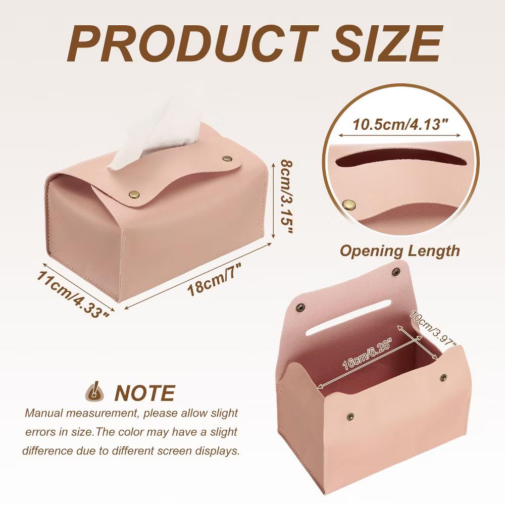 PU Leather Home Car Office Decorative Tissue Box Holder - Image 16