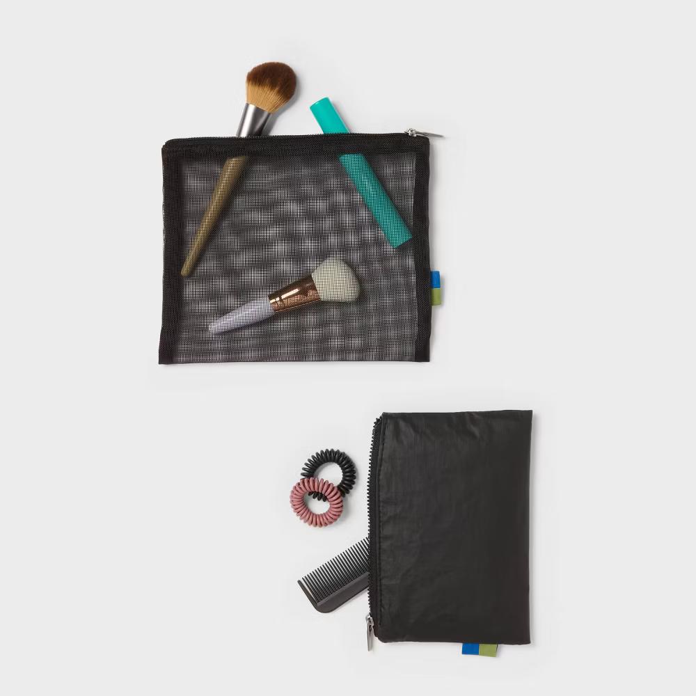 2pk Americana Mesh Pouches - Black