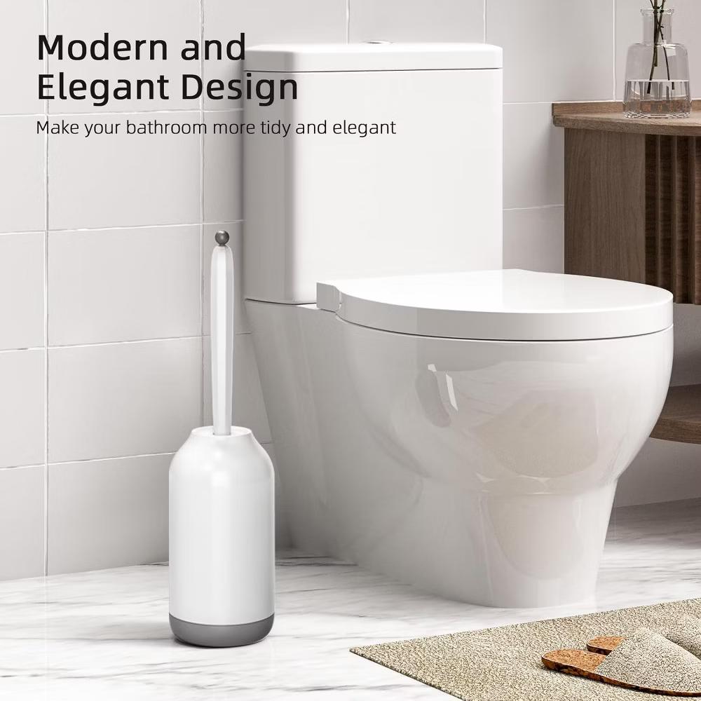 Toilet Bowl Brush Holder Set: 2 Pack Bathroom Deep Cleaning Toilet Cleaner Scrubber Under Rim with Curved Bristle for Dead Corner Clean - Image 5