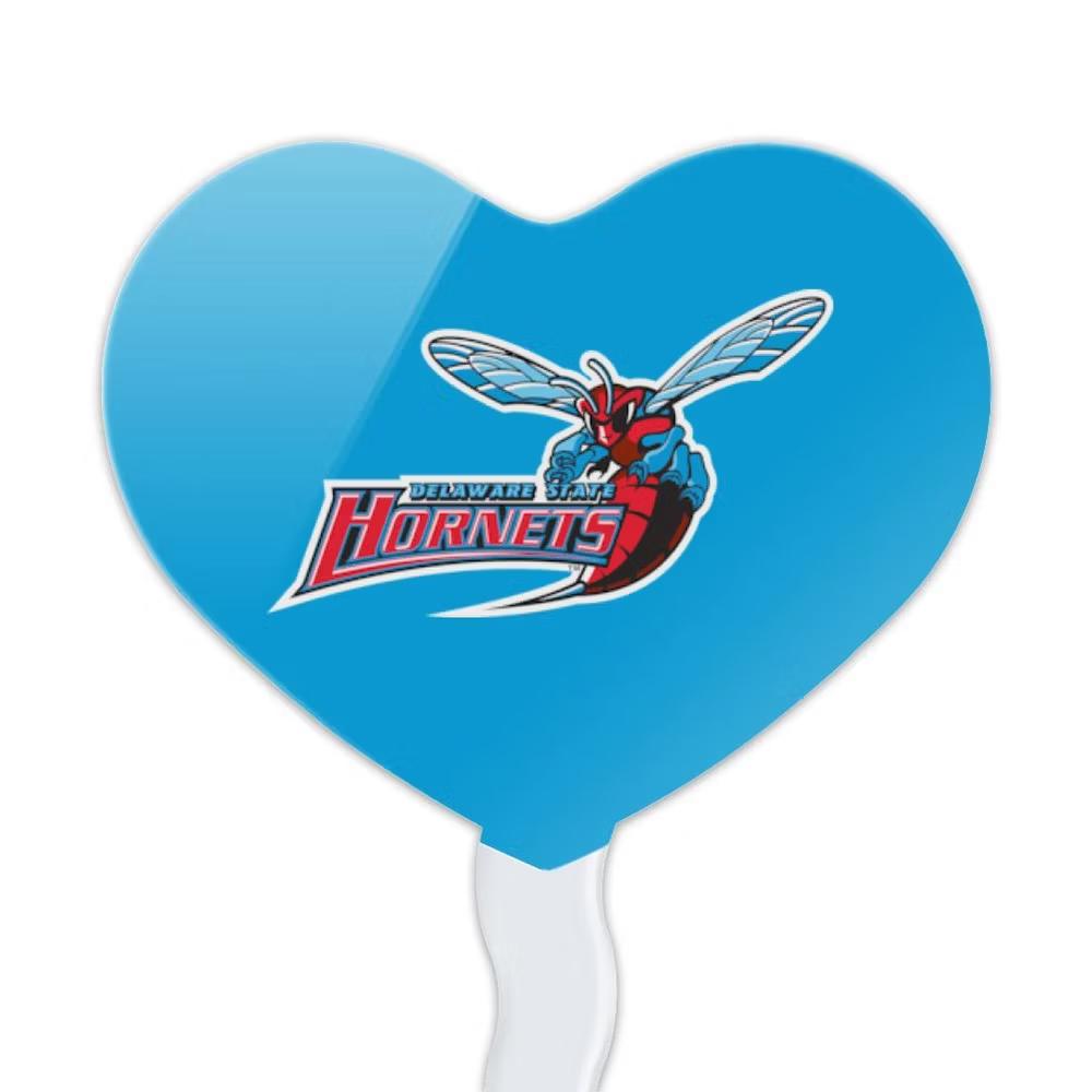 Delaware State University Primary Logo Heart Love Cupcake Picks Toppers Decoration Set of 6 - Image 7