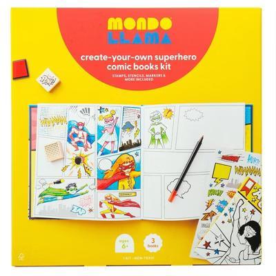 Create-Your-Own Superhero Comic Books Kit - DIY Art Kit for Designing Superhero Comics, Includes Markers & Stickers - Image 3