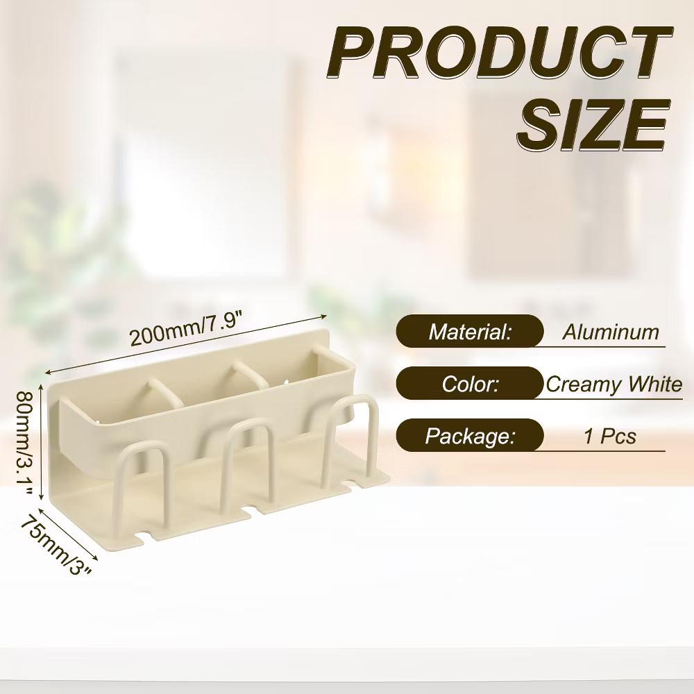 Durable Material No-Drill Installation Practical Design Versatile Use Toothbrush Holder - Image 26