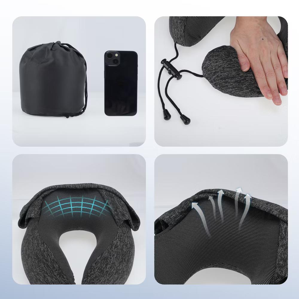 Travel Neck Pillow with Extra Large Hood 1 Set - Image 10