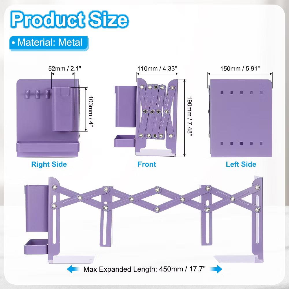Adjustable Book Ends Heavy Duty Metal Adjustable Bookends Book Holders Organizer - Image 12