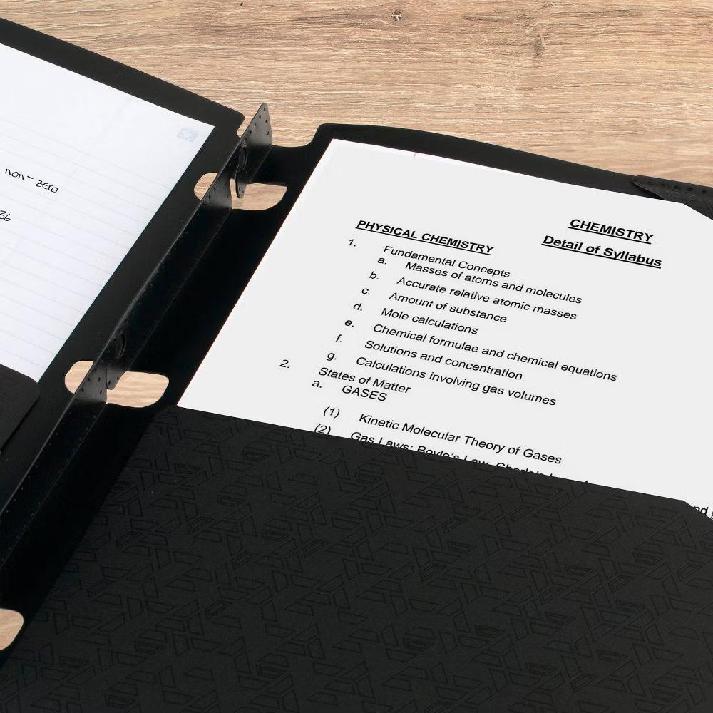 Five Star 2 Pocket Plastic Folders Snap In Portfolio Black - Image 6