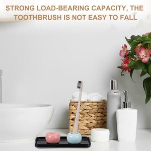 Ceramic Toothbrush Holder Set with Tray, Countertop Organizer