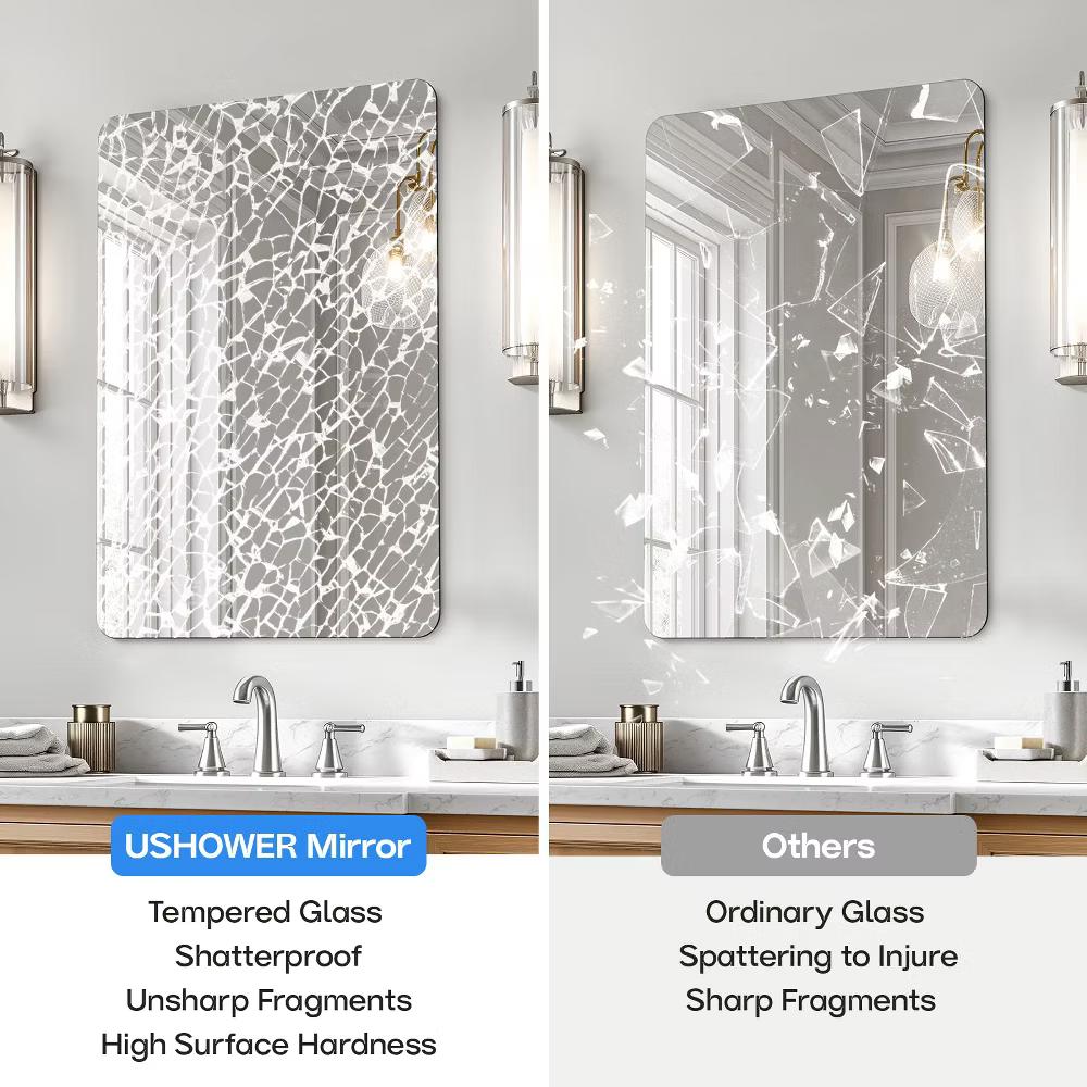30x40in Frameless Bathroom Mirror, Rectangle Wall Vanity Mirror for Bathroom, Bedroom, Entryway, Dining Room - Image 5
