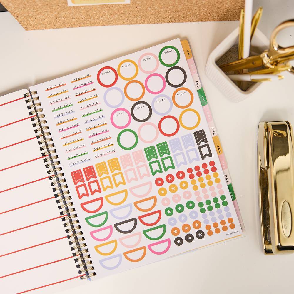Happy Brands 2026-2027 9.375"x11.875" Organized Colorblock Pop Big 12 Months Twin Loop Dated Teacher Planner - Image 11