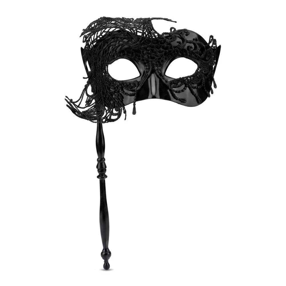 Handheld Masquerade Molded Venetian Plastic Eye Mask with Stick - Image 20