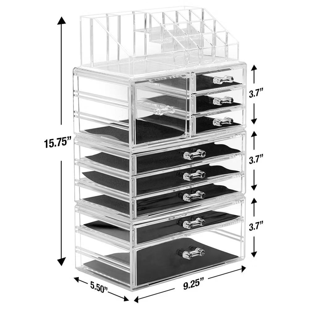 4-piece Makeup and Jewelry Storage Case Display - Spacious Design - Great for Bathroom, Dresser, Vanity and Countertop - Image 2