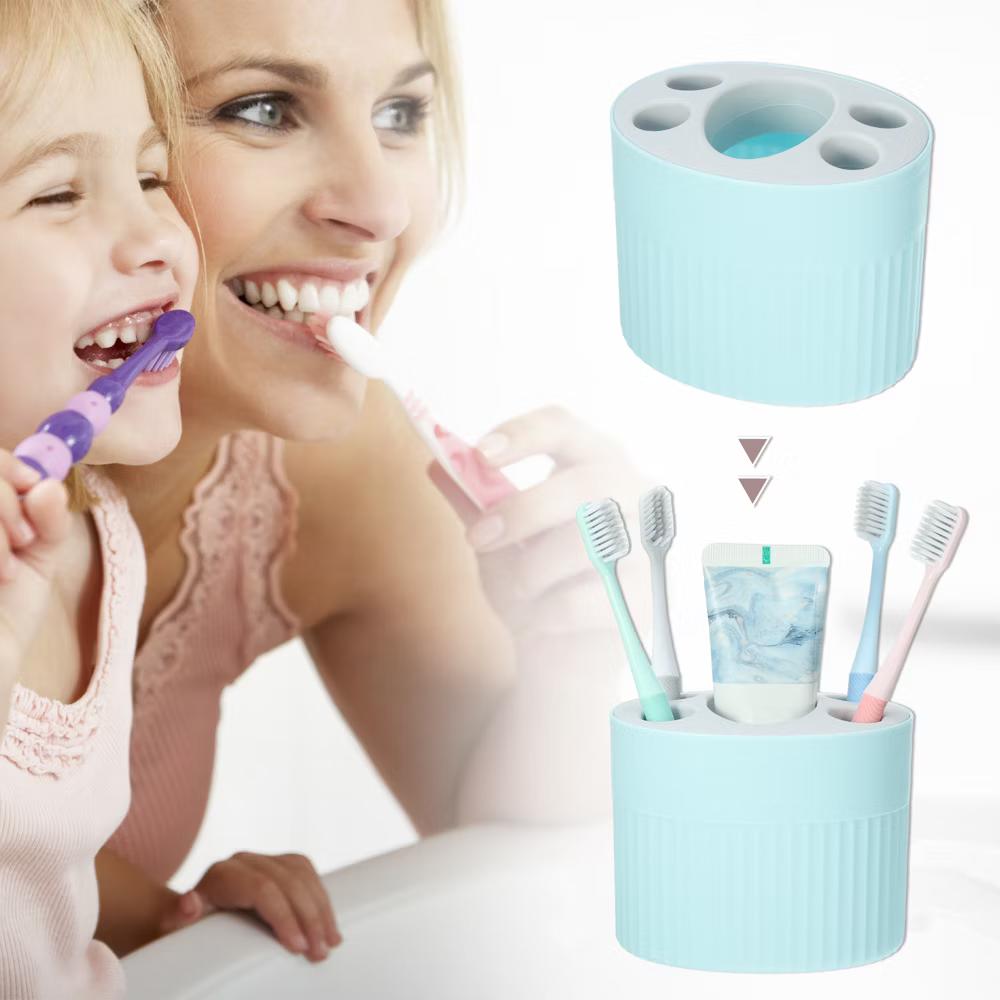 Bathroom 5-Slot Toothbrush Holders 4.69"x3.62"x3.73" 1 Pc - Image 3