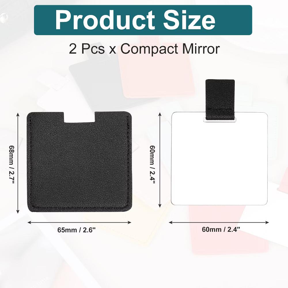 Stainless Steel Women Travel Makeup Mini Folding Mirror 2 Pcs - Image 6