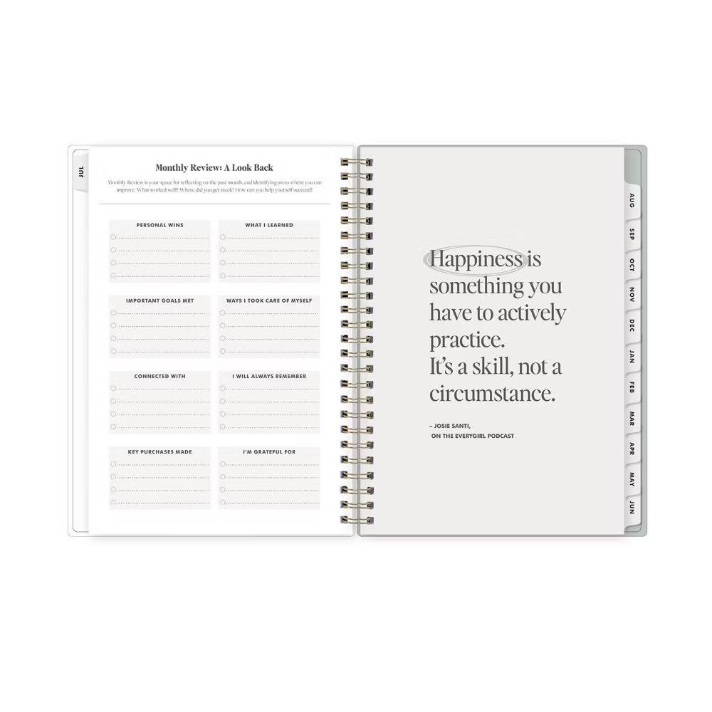 The Everygirl 5.875"x8.625" 2026-2027 Blue Sky Weekly/Monthly Planner Notes Fable Vines Frosted