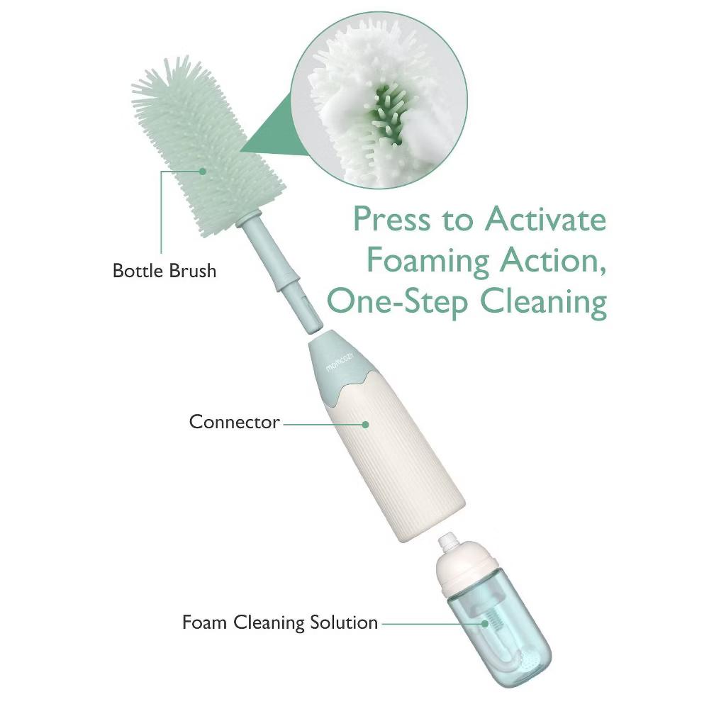 Momcozy Innovative Push-Press Design Bottle Brush Kit - 7ct: Plastic Scrub Cleaning Set for Household Use - Image 8