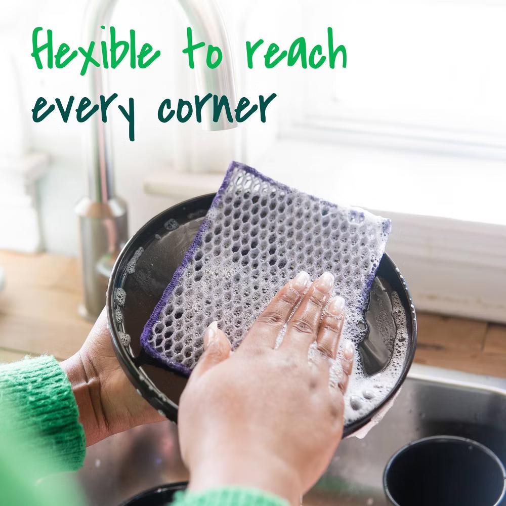 Stay Clean Scrubbing Dish Cloth Sponges - 2ct: Cellulose Material, Cleaning Tools, 8" 4.75" Size - Image 4