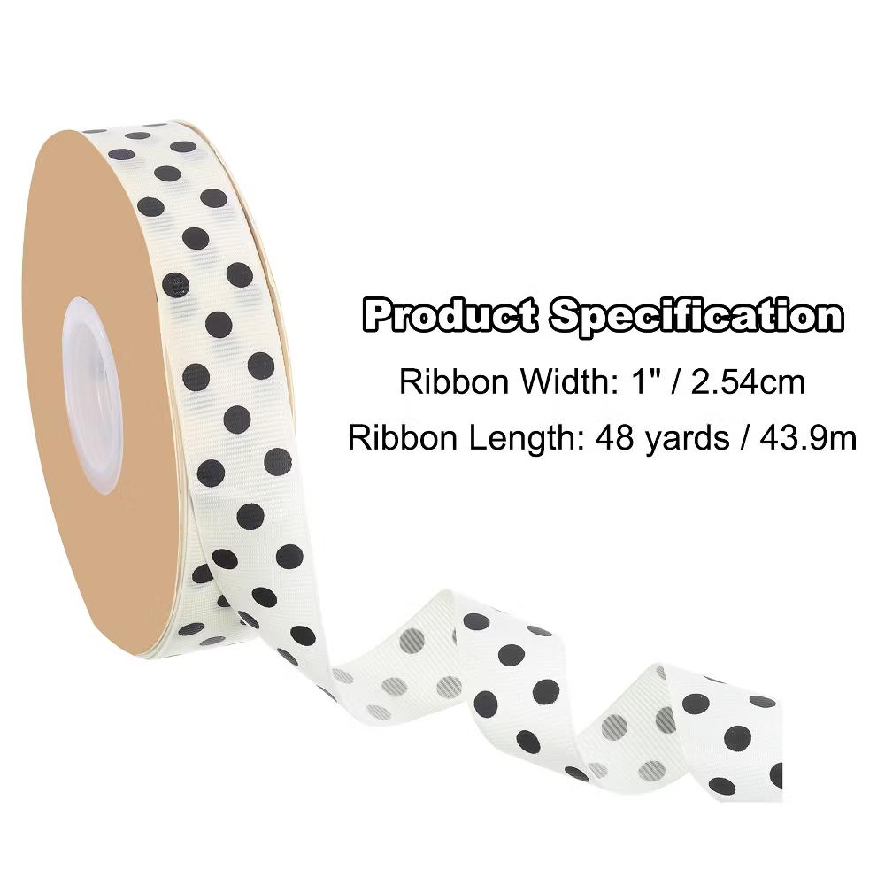 Wired Edge Craft Embellishments Polka Dot Grosgrain Ribbon 48 Yards - Image 3