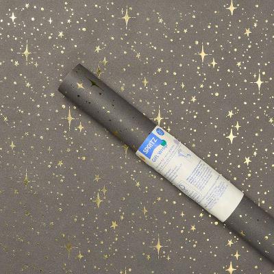 Foil Dotted Wrapping Paper Dark Gray - Gift Wrap for Graduation & Christmas, Star Pattern, 94.5" 30" - Image 2
