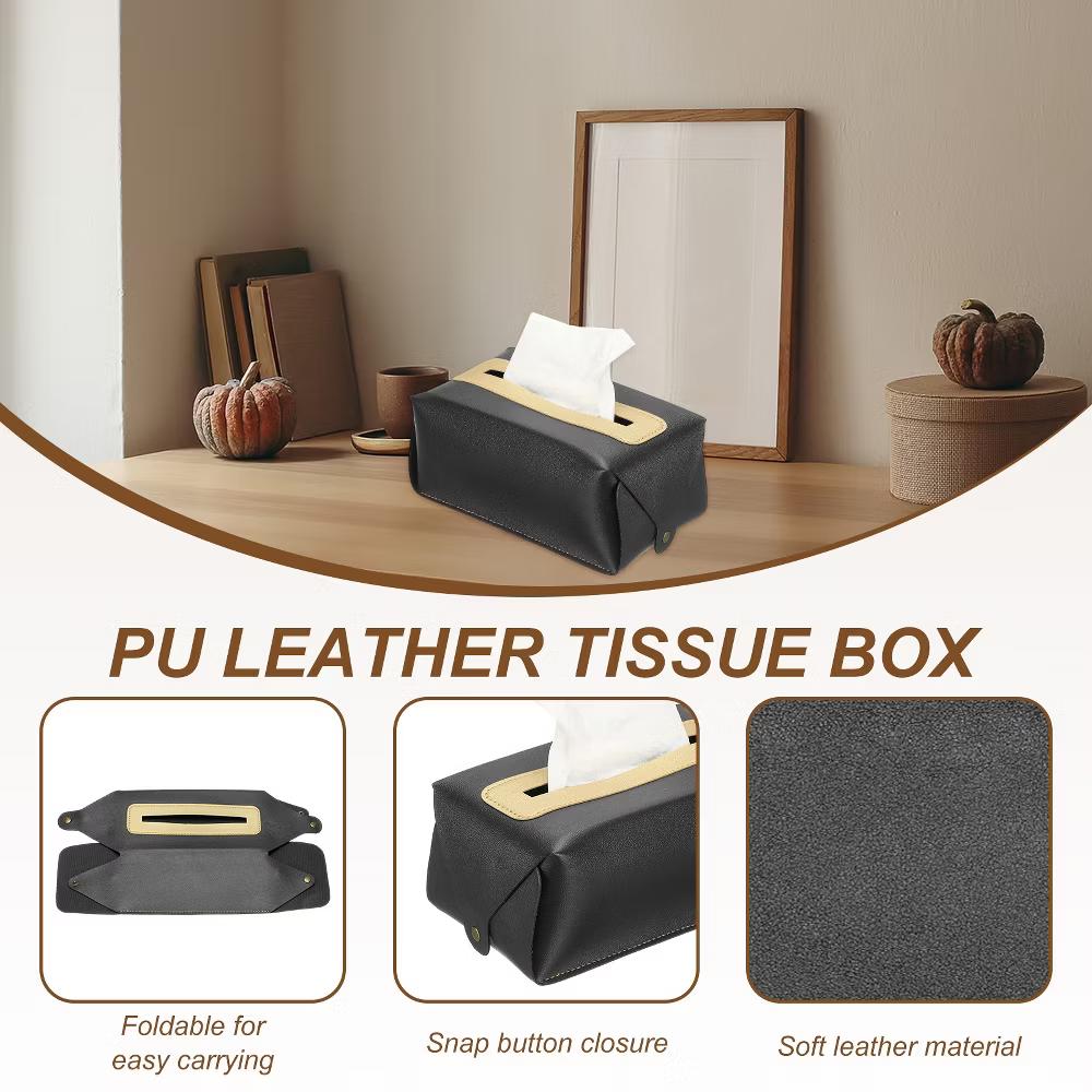 PU Leather Home Car Office Decorative Tissue Box Cover - Image 7