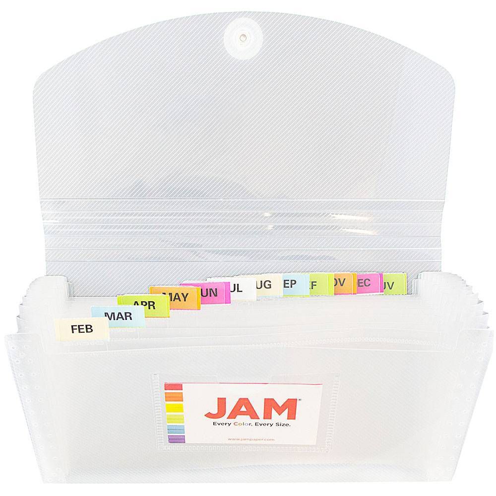 5" 10 1/2" 13 Pocket Plastic Expanding File Folder - Check Size - Image 9