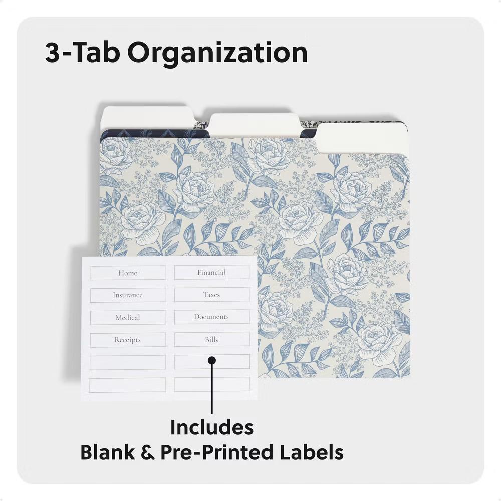 12ct File Folders Ornate Florals - Image 5