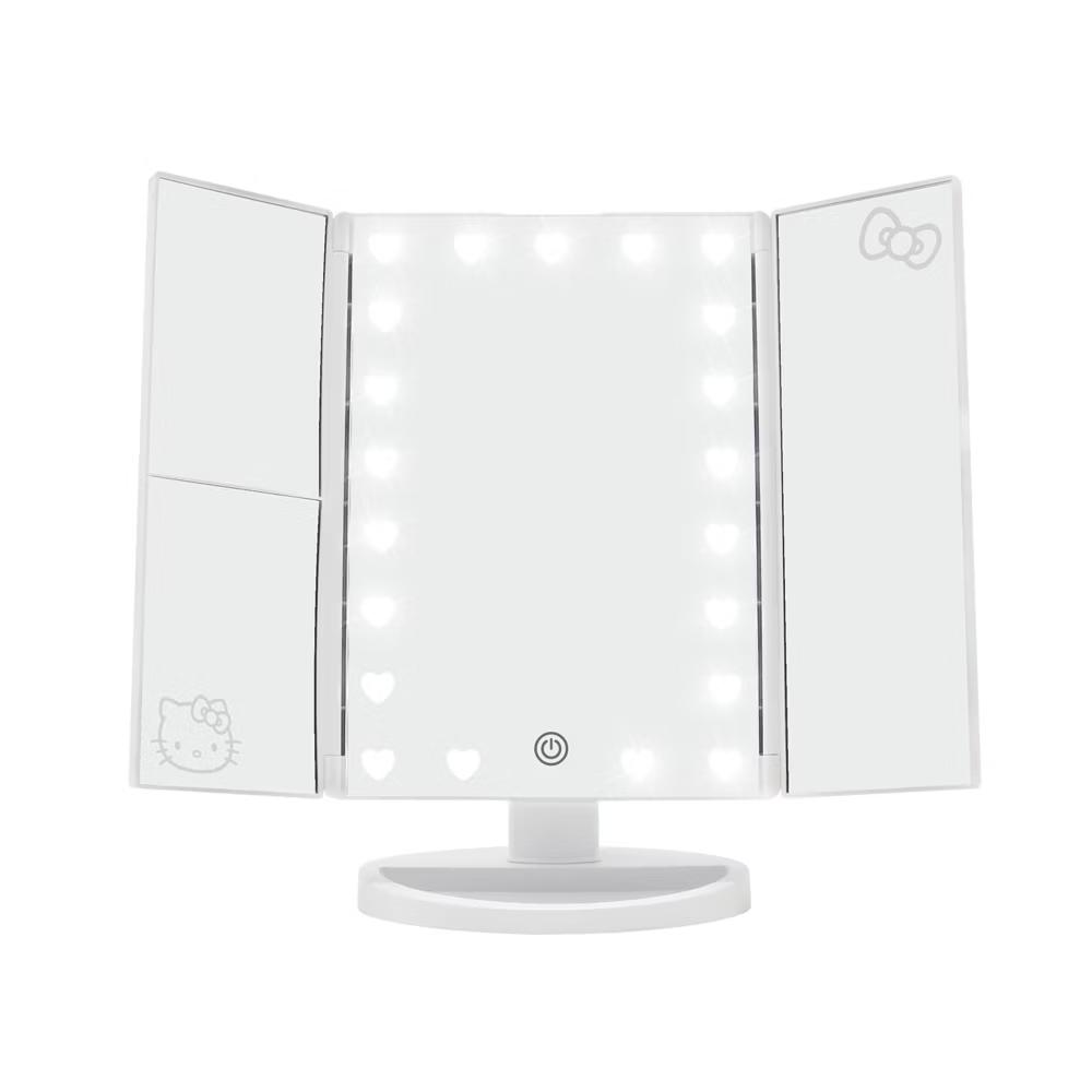 Impressions Vanity Trifold LED Makeup Mirror with Magnification, Adjustable Tilt and Catchall Storage Tray - Image 4