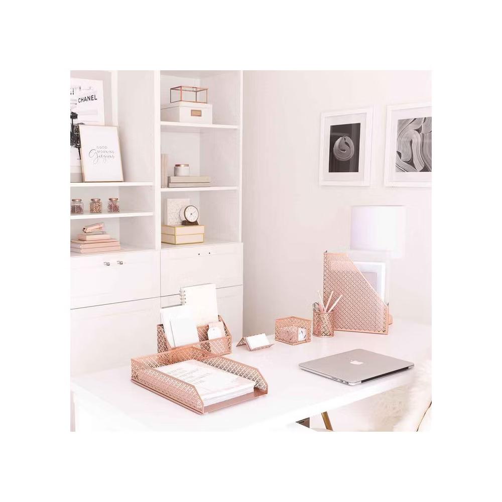 Blu Monaco Desk Organizer Set - 6-Piece Desk Accessories for Mail, Sticky Notes, Pens, Magazines & Documents - Image 36