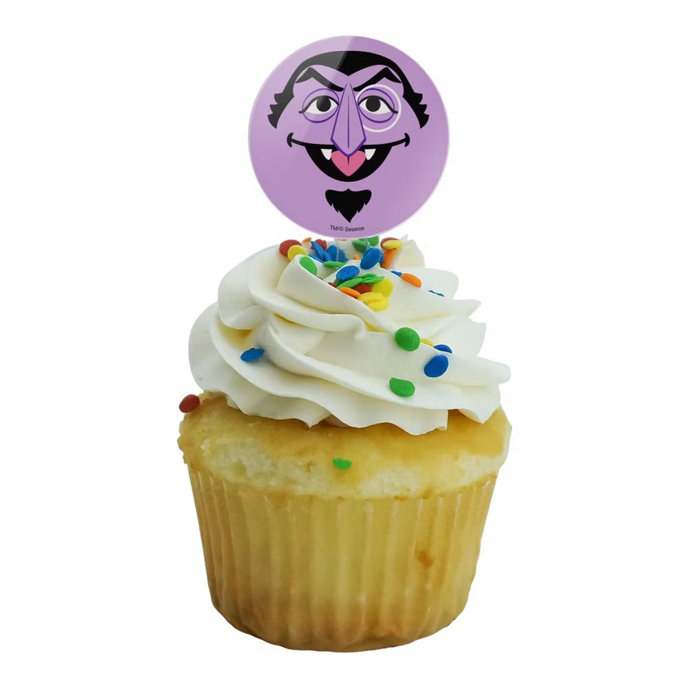 Count Face Cupcake Picks Toppers Decoration Set of 6 - Image 6