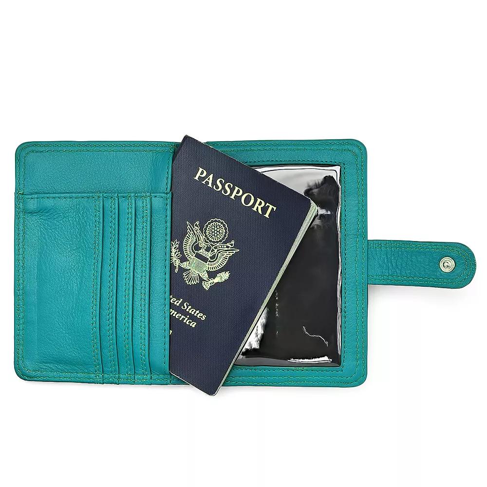 Steeltime Unisex leather passport holder. Color Options: Black, Brown, Navy, Teal, Red, Purple - Image 18