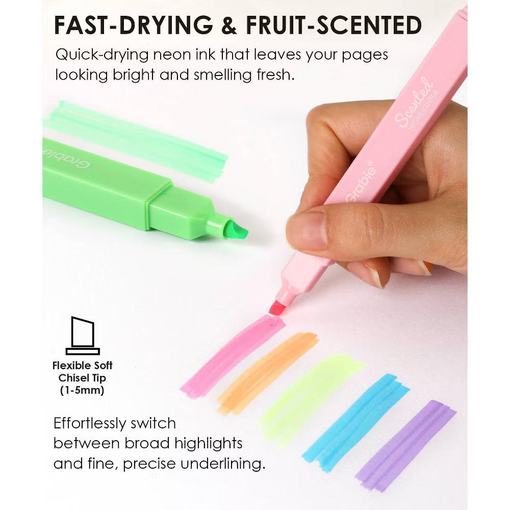 Grabie 6ct Scented Felt Tip Highlighter Set - Image 6
