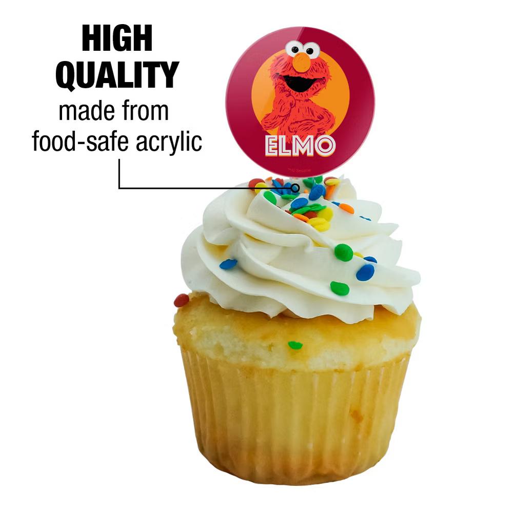 Elmo Scribble Cupcake Picks Toppers Decoration Set of 6 - Image 5