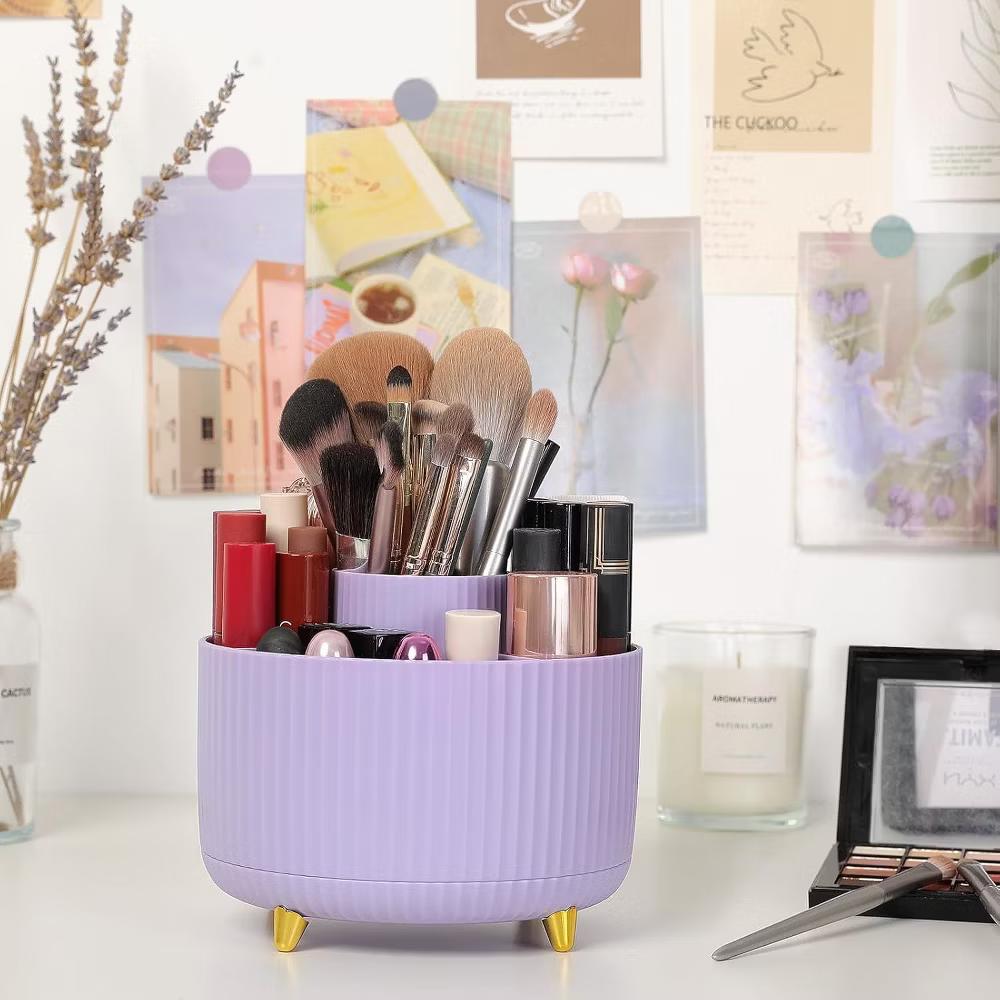 Maison 360 Rotating Plastic Desk Pen And Makeup Organizer With 5 Slots - Image 22