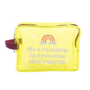 Totalee Gift Be A Rainbow Clear Travel Bag Plastic Yellow zip wallets