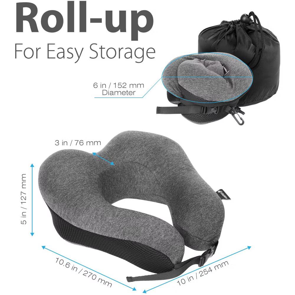 Neck Pillows for Travel Pillow, Travel Neck Pillow Airplane, Foldable Memory Foam Neck Pillow for Car Travel Sleeping, Washable Bag+Ear Plugs - Image 9