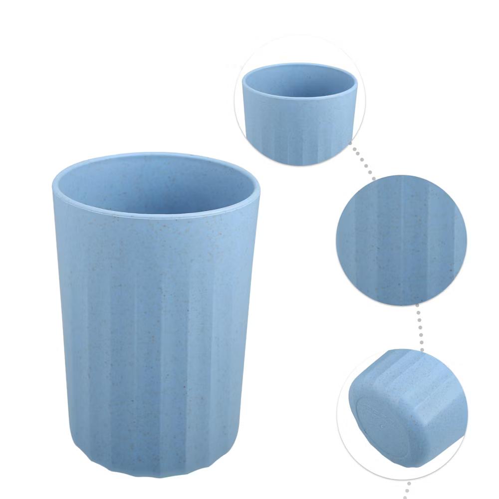 Bathroom Tumbler with Smooth Lines Wheat Straw Cup for Bathroom for Toothpaste 4.09''x2.80'' 1Pc - Image 10
