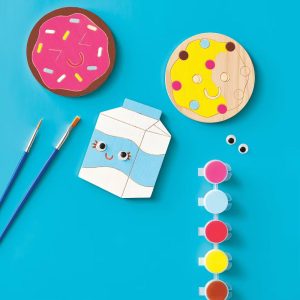 3ct Summer Craft Wooden Food Magnets Painting Activity Kit