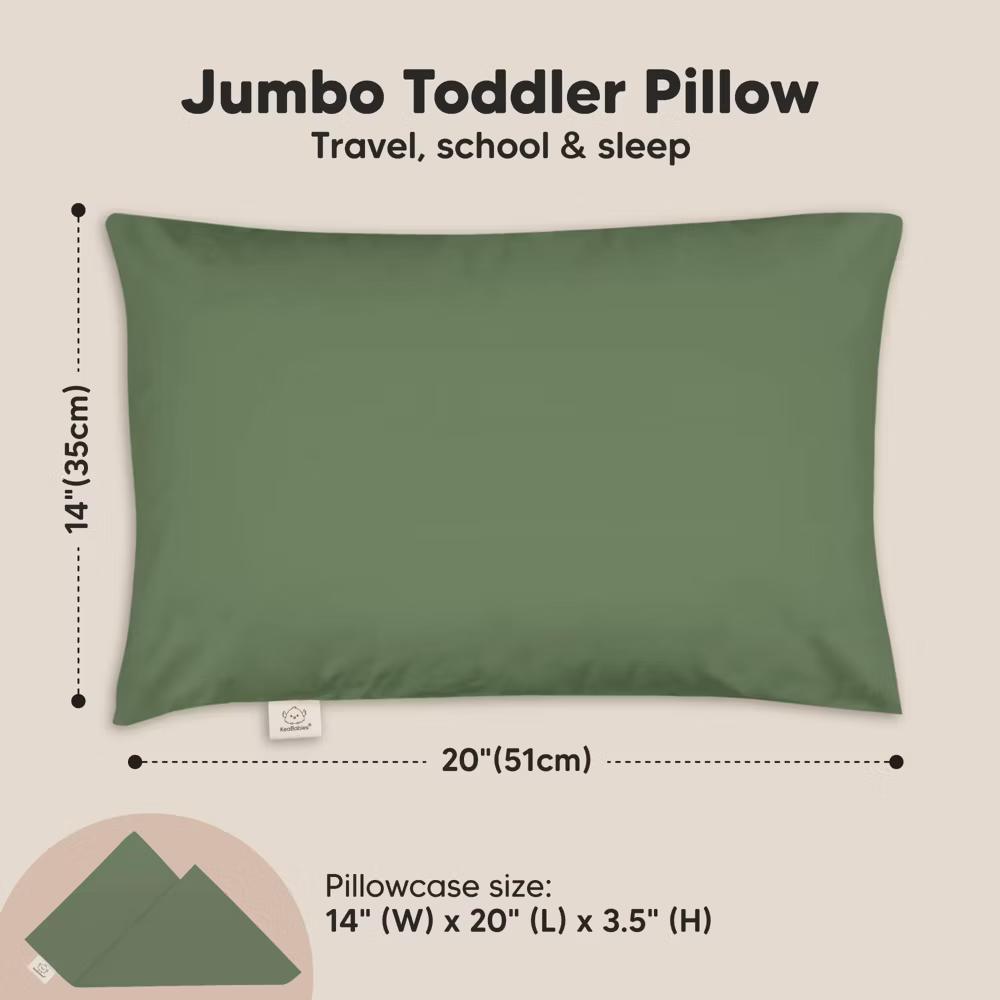 Jumbo Toddler Pillow with Pillowcase, 14X20 Soft Organic Toddler Pillows for Sleeping, Kids Travel Pillow - Image 27