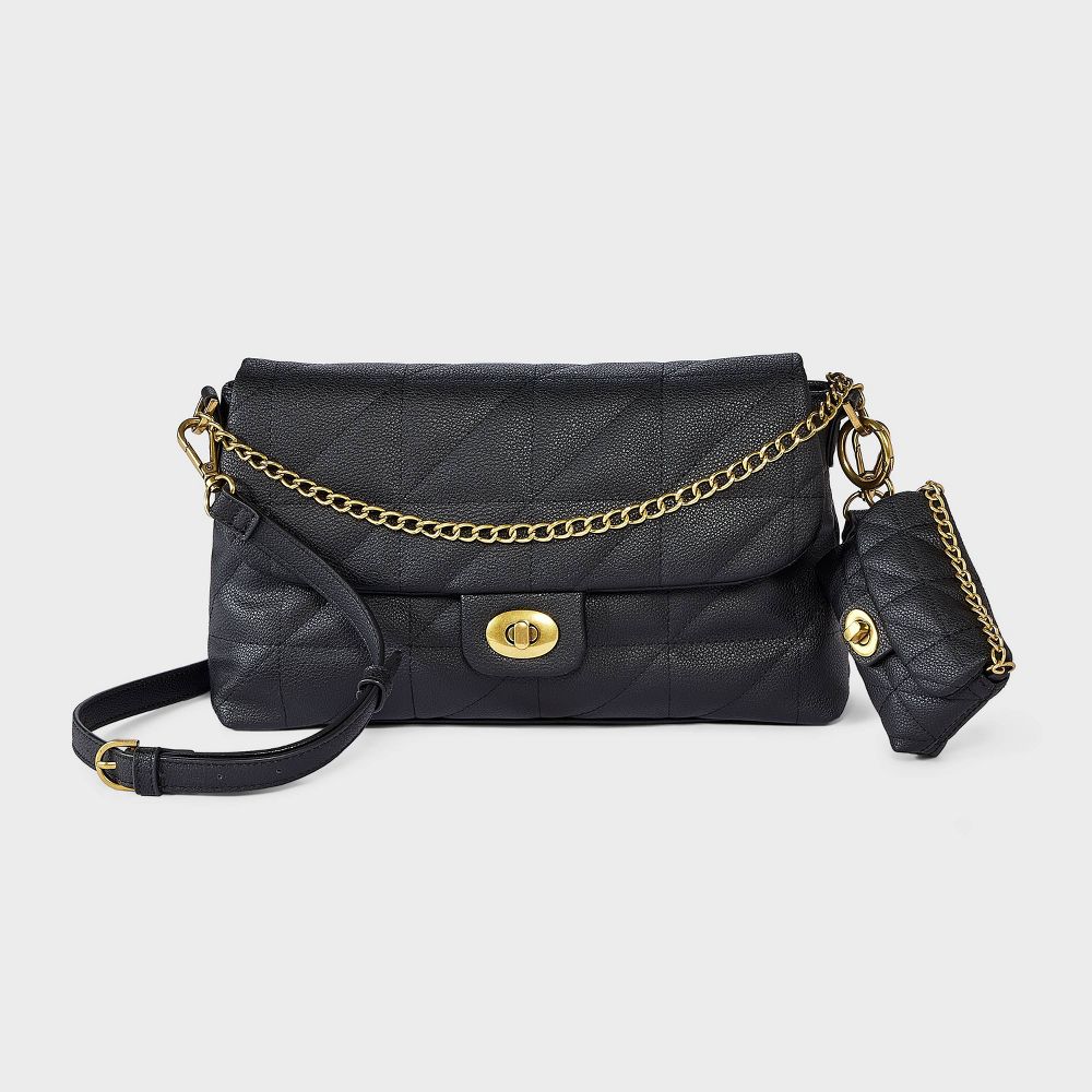 Quilted Turn Lock Clip On Pouch Bag Charm