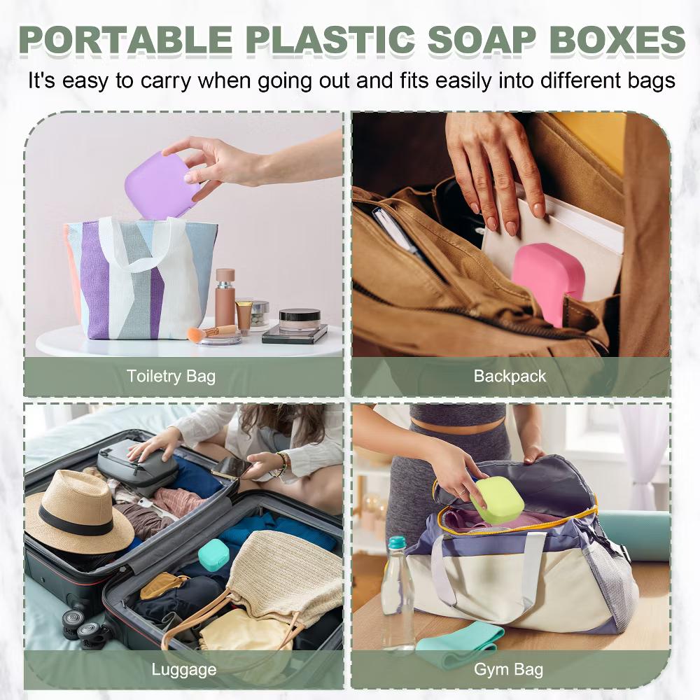Soap Dish, Travel Soap Case, Waterproof Holder Case 2 Pcs Green - Image 3