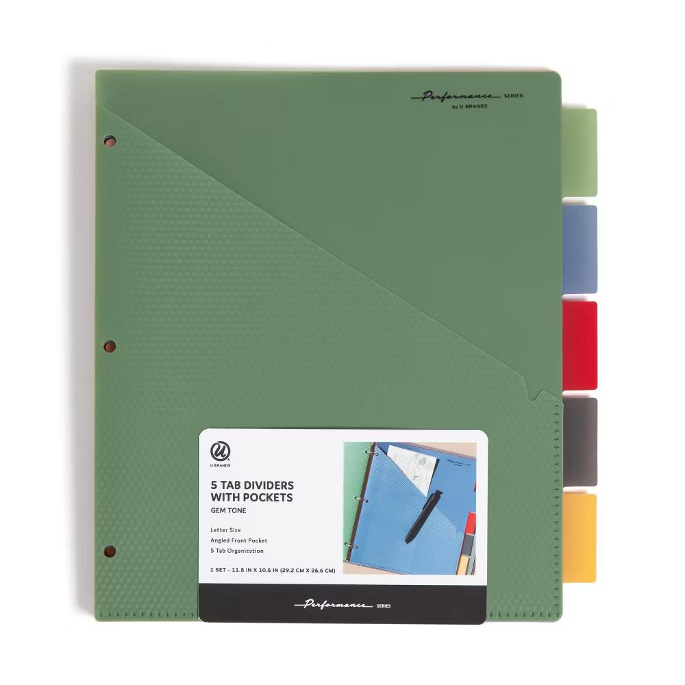 Performance 5 Tab Poly Dividers with Pockets Gem Tone - Image 6