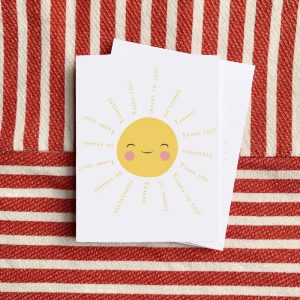 Sunny 3" 3" 50-Sheet Sticky Notes (2-Pack) & Sunshine Greeting Card Combo by Ramus & Co