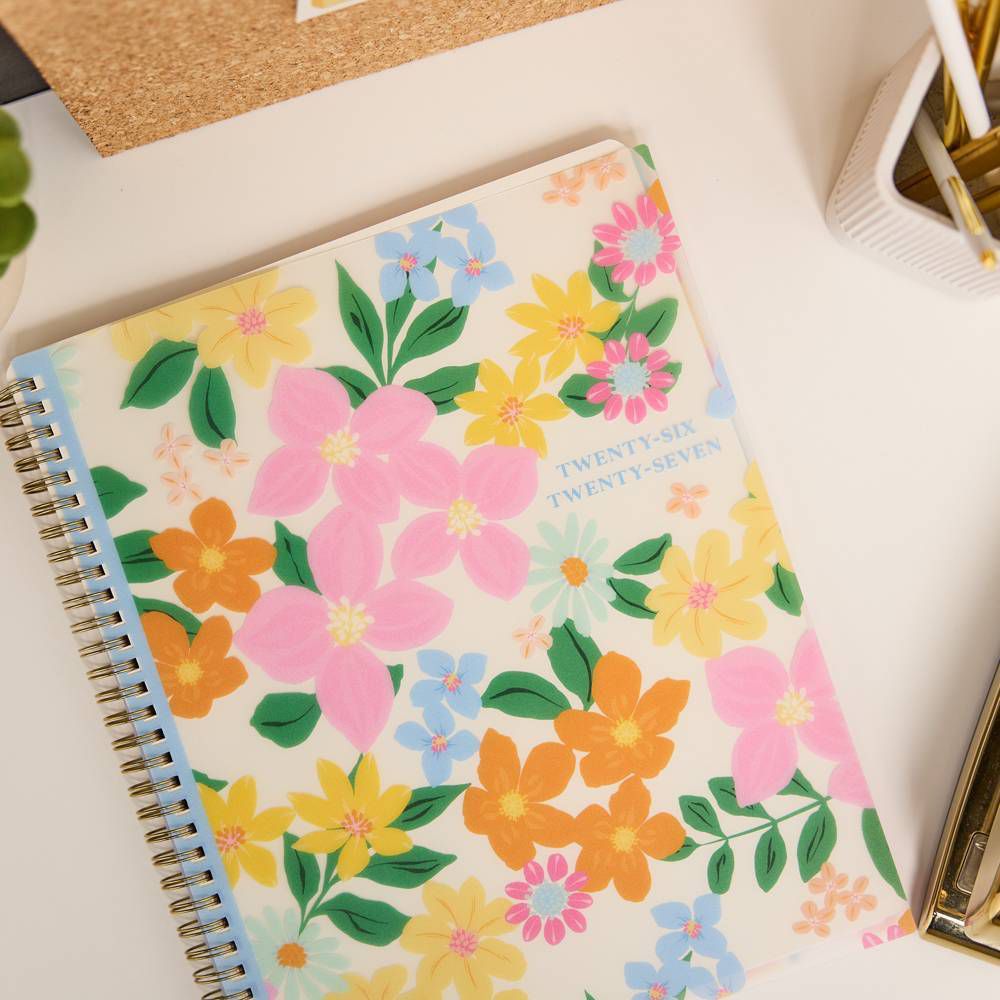Happy Brands 2026-2027 9.375"x11.875" Organized Ditzy Garden Big 12 Months Twin Loop Dated Teacher Planner - Image 23