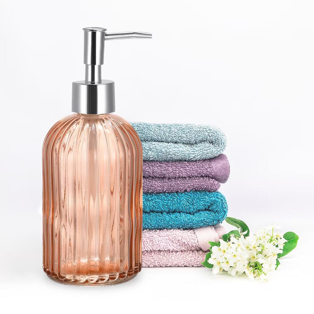 Durable Glass Soap Dispenser with Silver Pump for Bathroom - Image 9