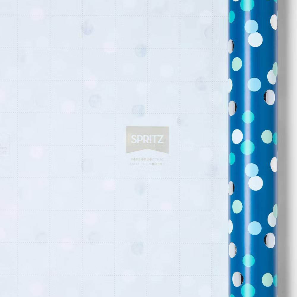 Foil Dot Gift Wrapping Paper Navy